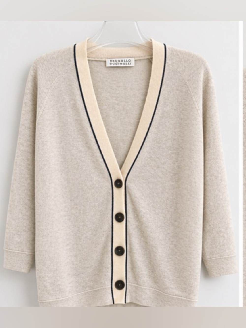 Brunello Cucinelli Virgin Wool Cashmere & Silk Cardigan – Ivory/Cream